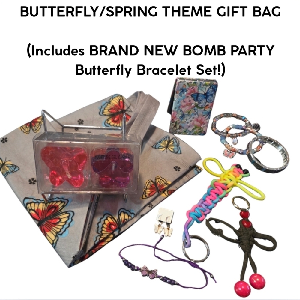13pc Butterfly Gift Set includes BRAND NEW BOMB PARTY BUTTERFLY STACK BRACELETS!